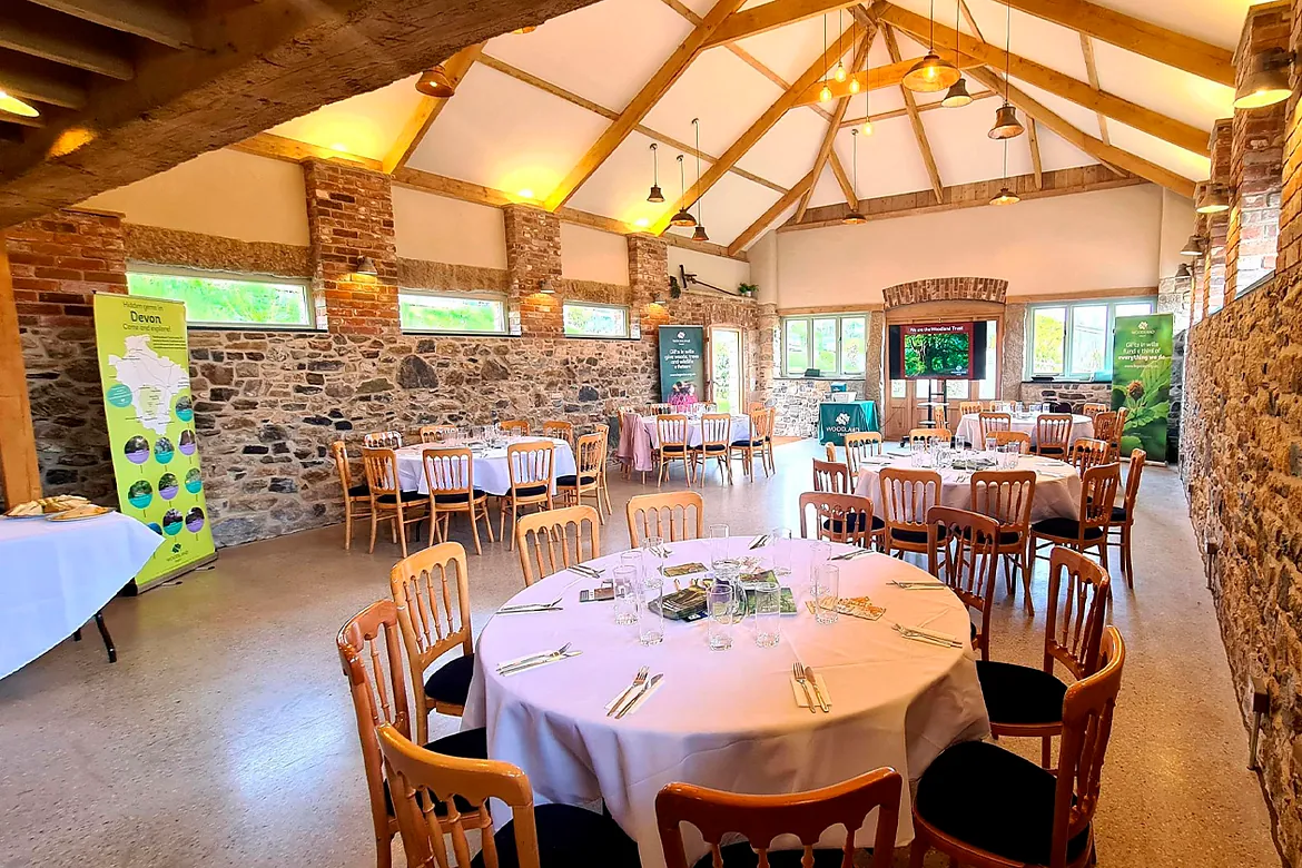 Tables in a barn